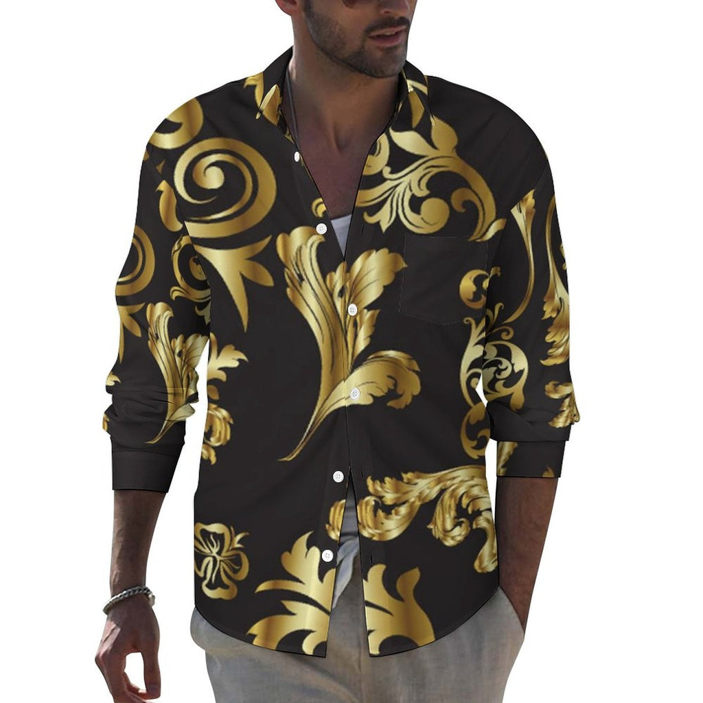 Men's Casual Printed Long Sleeve Shirt 2306103086