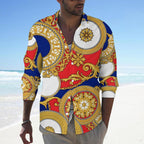 Men's Casual Printed Long Sleeve Shirt 2306103091