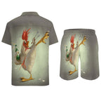 Men's Hawaiian Print Beach Two-Piece Suit 2305104106