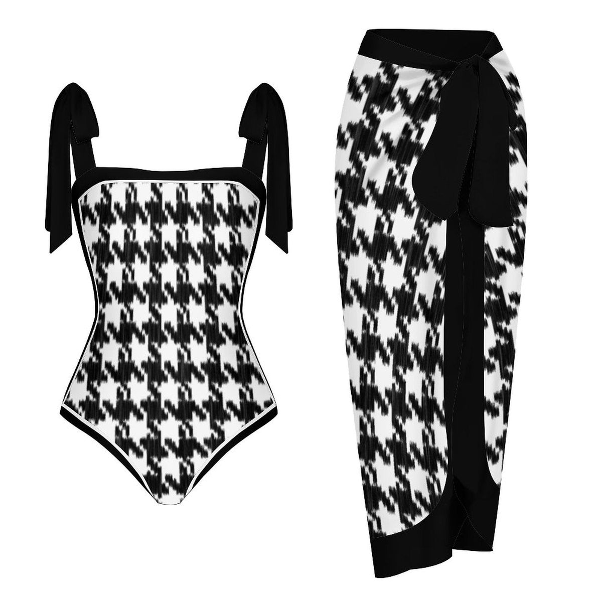 Fashion Printed One Piece Swimsuit And Cover Up 2305105071