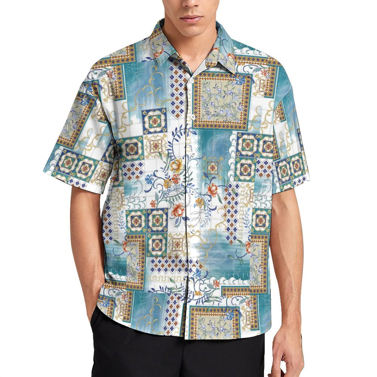 Men's Hawaiian Print Resort Shirt 2304102444