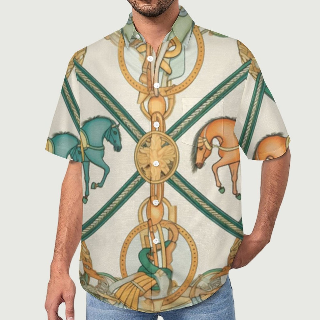 Men's Vintage Print Vacation Hawaiian Shirt 2306104049
