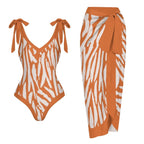 Casual Printed One-Piece Swimsuit And Cover Up 2305104032