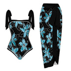 Fashion Printed One Piece Swimsuit And Cover Up 2305104485