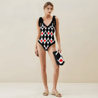 Casual Printed One Piece Swimsuit And Cover Up 2305106083