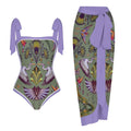 Fashion Printed One Piece Swimsuit And Cover Up 2306100619