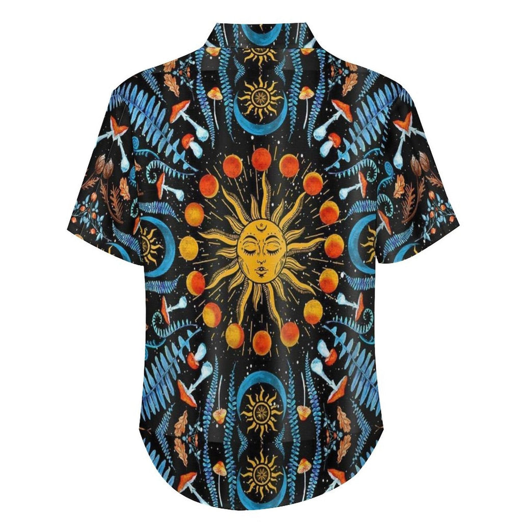 Men's Vintage Sun Print Vacation Hawaiian Shirt 2306104042