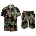 Men's Hawaiian Print Beach Two-Piece Suit 2305102347