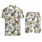 Men's Hawaiian Print Beach Two-Piece Suit 2305102346