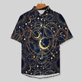 Men's Star And Moon Print Vacation Hawaiian Shirt 2306104045