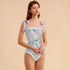 Fashion Printed One Piece Swimsuit And Cover Up 2305106812