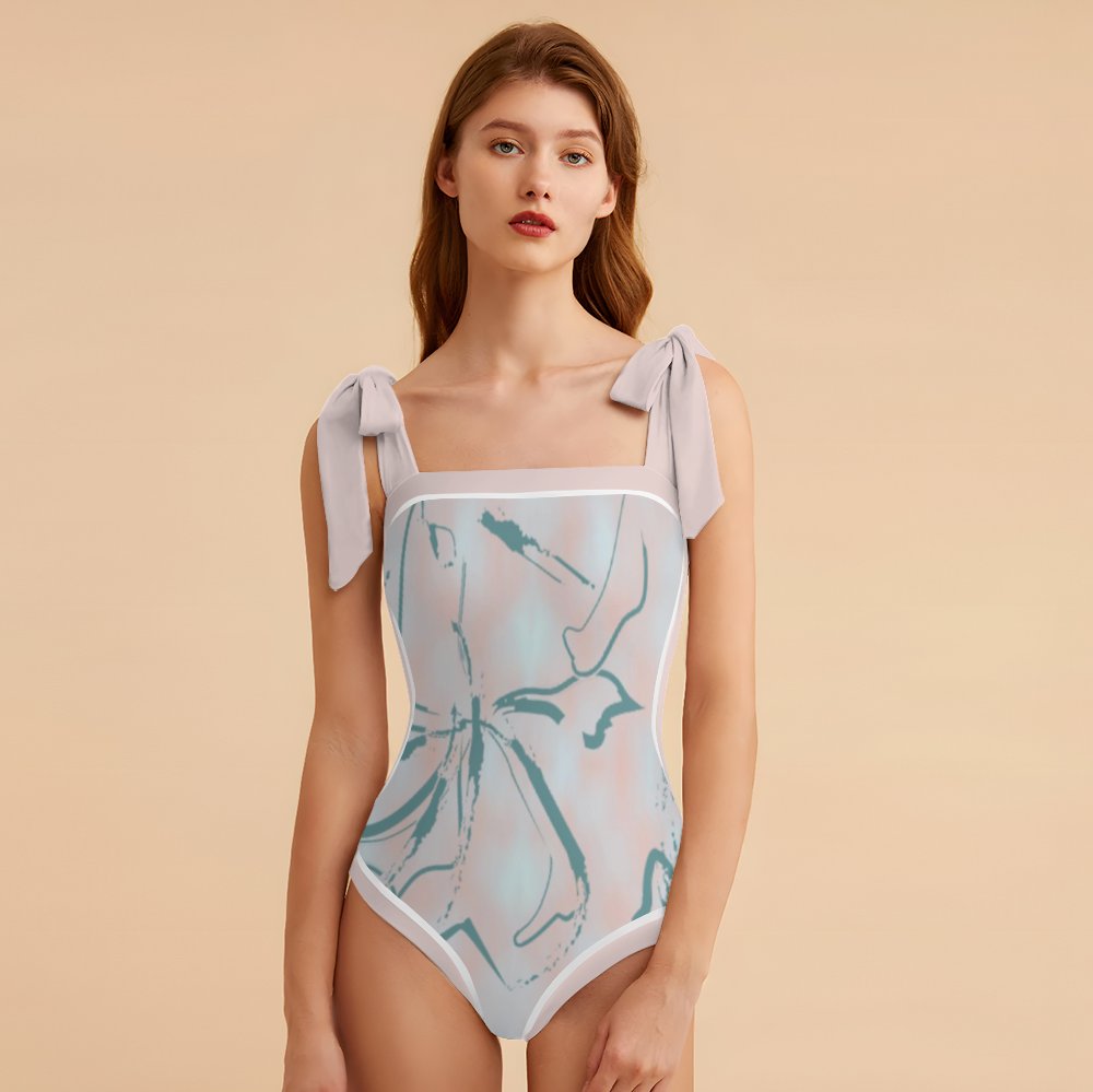 Fashion Printed One Piece Swimsuit And Cover Up 2305106812