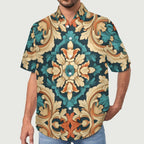 Men's Vintage Print Vacation Hawaiian Shirt 2306104043