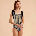 Fashion Printed One Piece Swimsuit And Cover Up 2305105707