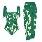 Fashion Printed One Piece Swimsuit And Cover Up 2305105309