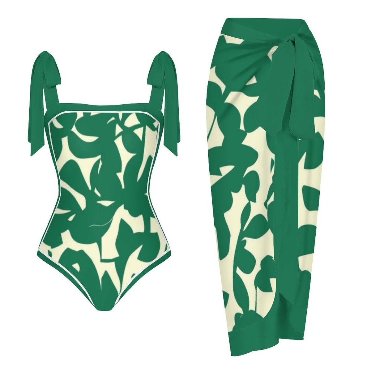 Fashion Printed One Piece Swimsuit And Cover Up 2305105309